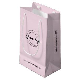 Anpassbares Logo und Website Pink Business Kleine Geschenktüte