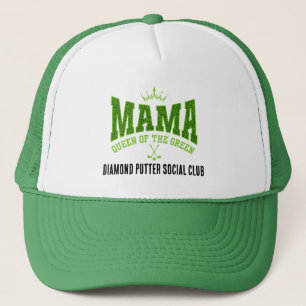 Anpassbares MAMA KÖNIGIN DES GRÜNEN Damen Golf Truckerkappe