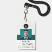 Anpassbares Mitarbeiter-Foto-ID-Karten-Logo - Grün Ausweis (Vorderseite mit Lanyard)