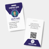 Anpassbares Mitarbeiter-ID-Abzeichen Blau Ausweis (Vorder- & Rückseite)