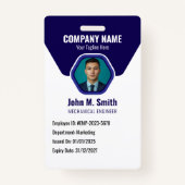 Anpassbares Mitarbeiter-ID-Abzeichen Blau Ausweis (Vorderseite)