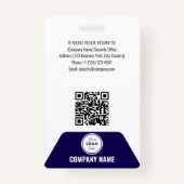 Anpassbares Mitarbeiter-ID-Abzeichen Blau Ausweis (Rückseite)