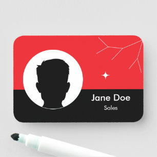 Anpassbares Mitarbeiterfoto mit Namen und Jobtitel Namensschild