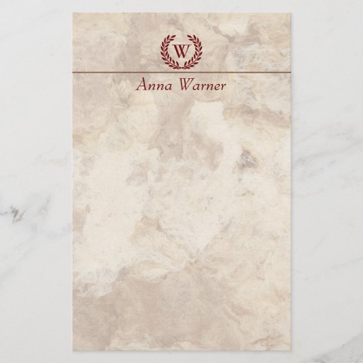 Anpassbares Monogramm Briefpapier (Vorderseite)