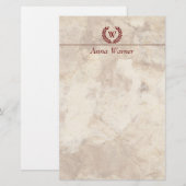 Anpassbares Monogramm Briefpapier (Vorne/Hinten)