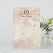Anpassbares Monogramm Briefpapier (Stehend Vorderseite)
