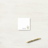 Anpassbares Monogramm Floral Post-it Klebezettel (Auf Schreibtisch)