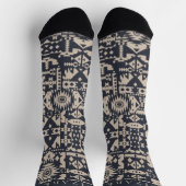 Anpassbares Monogramm Initial Aztec-Stil Design Socken (Oben)