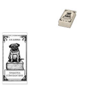 Anpassbares Mops-Buchzeichen Gummistempel (Stempel)