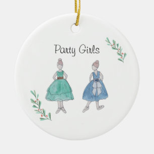 Anpassbares Nussknacker-Party-Mädchen-Andenken Keramik Ornament