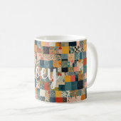Anpassbares Patchwork-Muster Kaffeetasse (VorderseiteRechts)