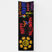 Anpassbares Personalisiertes Beware-Halloween-Part Banner (Vertikal)