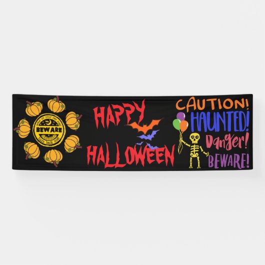Anpassbares Personalisiertes Beware-Halloween-Part Banner (Horizontal)