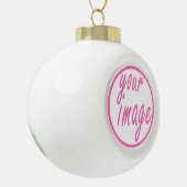 Anpassbares Personalisiertes Foto Keramik Kugel-Ornament (Links)