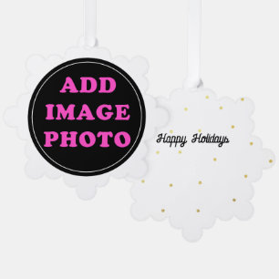 Anpassbares Personalisiertes Foto Ornament Karte