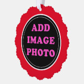 Anpassbares Personalisiertes Foto Ornament Karte (Links)