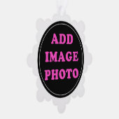 Anpassbares Personalisiertes Foto Ornament Karte (Rechts)