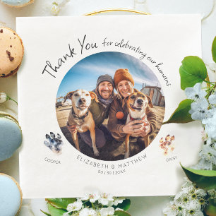 Anpassbares Pfoten-Autogramm-Foto mit Ihren Hunden Serviette
