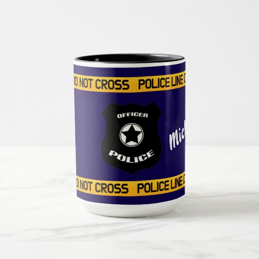 Anpassbares Polizeidesign mit Abzeichen Tasse (Zentrum)
