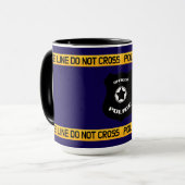 Anpassbares Polizeidesign mit Abzeichen Tasse (Vorderseite Links)