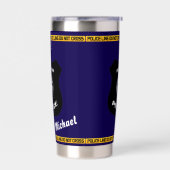 Anpassbares Polizeihommage-Design mit Abzeichen  Thermobecher (Links)