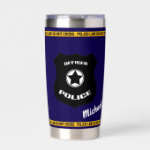 Anpassbares Polizeihommage-Design mit Abzeichen  Thermobecher (Vorderseite)