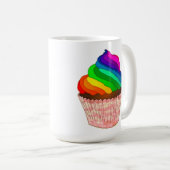 Anpassbares Regenbogen-Cupcake-Stolz-Design Kaffeetasse (VorderseiteRechts)