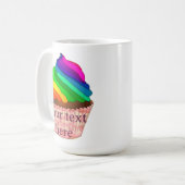 Anpassbares Regenbogen-Cupcake-Stolz-Design Kaffeetasse (Vorderseite Links)