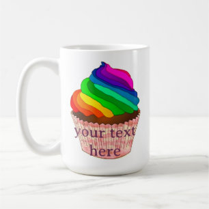 Anpassbares Regenbogen-Cupcake-Stolz-Design Kaffeetasse