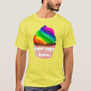 Anpassbares Regenbogen-Cupcake-Stolz-Design T-Shirt