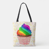 Anpassbares Regenbogen-Cupcake-Stolz-Design Tasche (Rückseite)