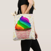 Anpassbares Regenbogen-Cupcake-Stolz-Design Tasche (Von Nahem)