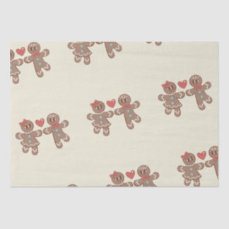Anpassbares Retro-Cartoon-Weihnachts-Gingerbread Seidenpapier