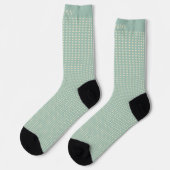 Anpassbares Salbeigrün Gelb Polka-Punkt-Design Socken (Linkes Detail)