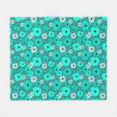 Anpassbares Skandinavien-Doodle-Blumenmuster Fleecedecke (Vorderseite (Horizontal))