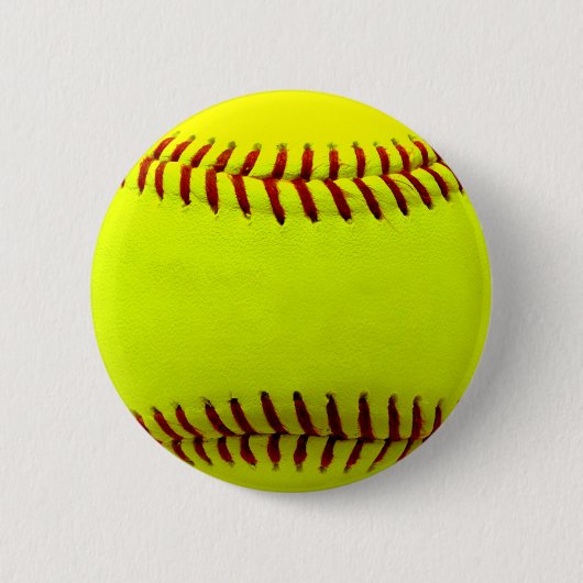 Anpassbares Softball-Gelb-Team Button (Vorderseite)
