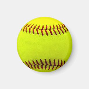Anpassbares Softball-Gelb-Team Magnet