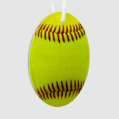 Anpassbares Softball-Gelb-Team Ornament (Vorderseite)