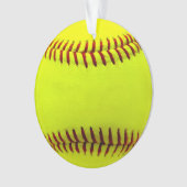 Anpassbares Softball-Gelb-Team Ornament (Vorderseite)