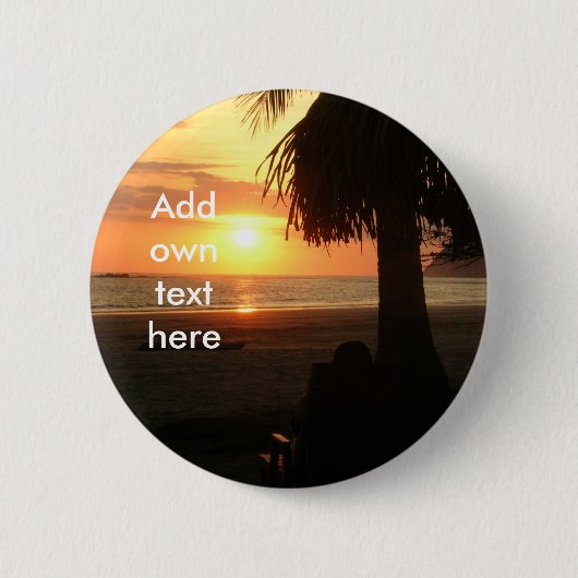 Anpassbares Strandsonnenuntergangs-Abzeichen Button (Vorderseite)