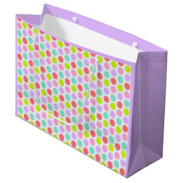 Anpassbares süßes, weiches Pastell-Polka-Punkte-Mu Große Geschenktüte