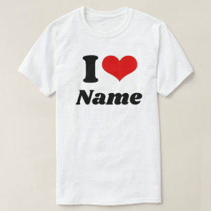 Anpassbares Valentinstag Ich liebe Herz benutzerde T-Shirt