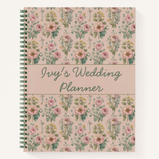 Anpassbares Vintage-Anemone-Blumen-Notizbuch | Notizblock