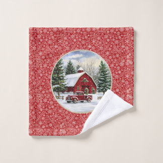 Anpassbares Vintage-Land-Christmas Badhandtuch Set