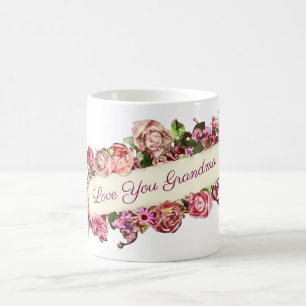 Anpassbares Vintage-Mädchen-Blumen-"Ich liebe dich Verwandlungstasse
