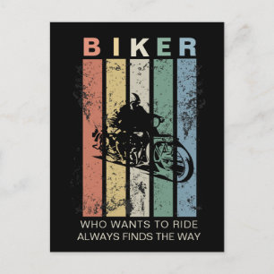 Anpassbares Vintage Retro abgenutztes Biker Postkarte