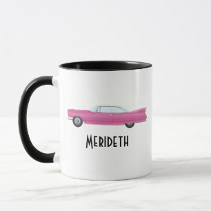 Anpassbares Vintage-Rosa-Auto Tasse