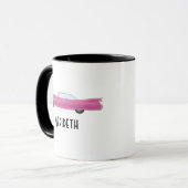 Anpassbares Vintage-Rosa-Auto Tasse (Vorderseite Links)