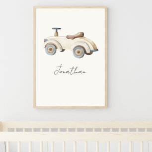 Anpassbares Vintage-Spielzeugauto Poster