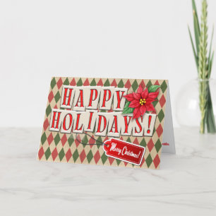 Anpassbares Vintage-Weihnachtsgeschenk-Verpackungs Feiertagskarte